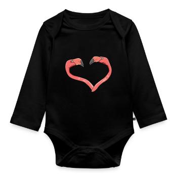 Flamingo Pink Flamingo Flamingo Gift - Organic Longsleeve Baby Bodysuit - black - Front