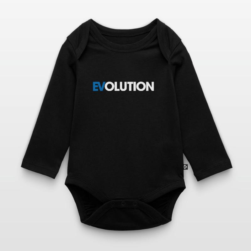 Elektrisch - E Auto - Evolution - Spruch Baby Bio-Langarm-Body