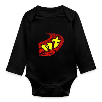 motocross - Baby Bio-Langarm-Body - Schwarz - Vorne