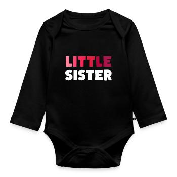 PETITE SŒUR - Body Bébé bio manches longues - noir - Devant