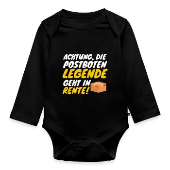 Postboten legende geht in Rente Geschenk - Baby Bio-Langarm-Body - Schwarz - Vorne