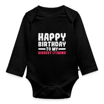 Herzlichen Glückwunsch zum Geburtstag an meine - Baby Bio-Langarm-Body - Schwarz - Vorne