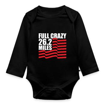 26.2 Meilen Marathon - Marathonläufer - Baby Bio-Langarm-Body - Schwarz - Vorne