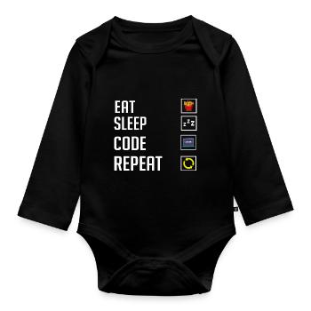Programmierer Programmieren Computerentwickler Pc - Baby Bio-Langarm-Body - Schwarz - Vorne