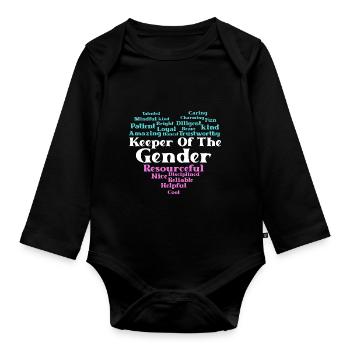 Genre Révéler Babyparty Geschlecht - Body Bébé bio manches longues - noir - Devant