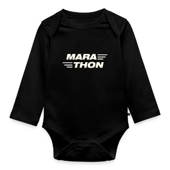 Triathlon Swim Bike Run Marathon - Baby Bio-Langarm-Body - Schwarz - Vorne
