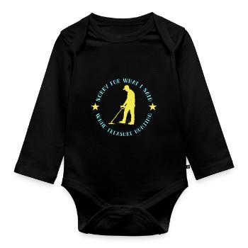 Treasure Hunter Treasure Hunt Metal Detector - Organic Longsleeve Baby Bodysuit - black - Front