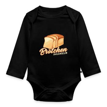 Bäcker Backen Konditor - Baby Bio-Langarm-Body - Schwarz - Vorne