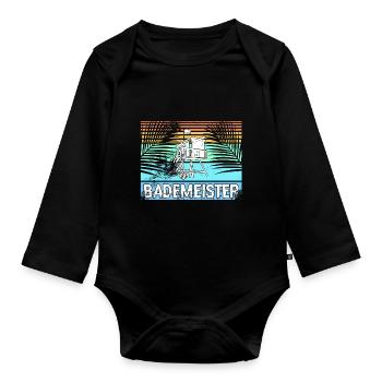 Bademeister Schwimmbad - Baby Bio-Langarm-Body - Schwarz - Vorne