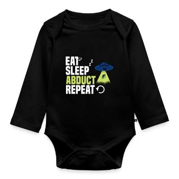Eat Sleep Fun Extraterrestrial Life for a - Organic Longsleeve Baby Bodysuit - black - Front