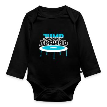 Around Trampoline Trampolining - Organic Longsleeve Baby Bodysuit - black - Front