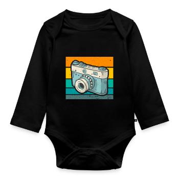 Photography Camera Lens Retro - Baby Bio-Langarm-Body - Schwarz - Vorne