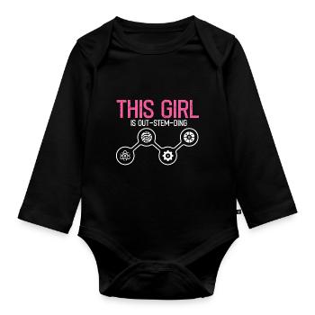 Professorin Steminist Designs für Equality Stem - Baby Bio-Langarm-Body - Schwarz - Vorne