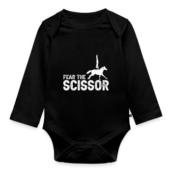 Conception acrobatique de voûte et cheval équestre - Body Bébé bio manches longues - noir - Devant