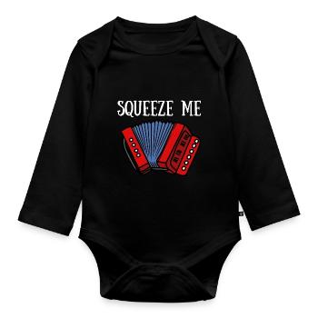 Accordion Polka Accordionist Concertina Squeeze - Baby Bio-Langarm-Body - Schwarz - Vorne