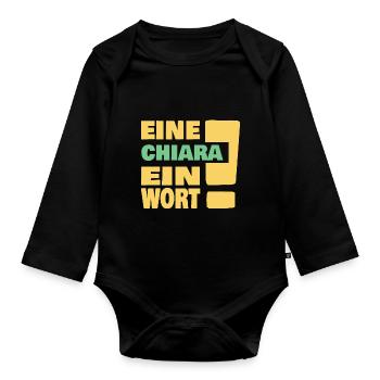 Eine Chiara ein Wort - Baby Bio-Langarm-Body - Schwarz - Vorne