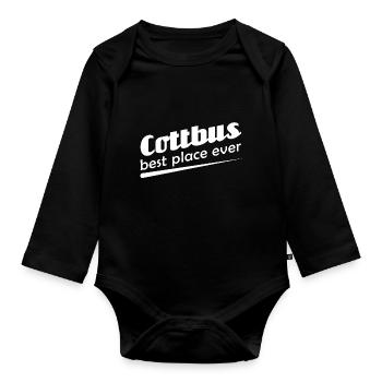 Cottbus - Stadt best place ever - Baby Bio-Langarm-Body - Schwarz - Vorne