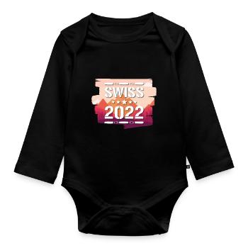 Swiss 2022 - Baby Bio-Langarm-Body - Schwarz - Vorne