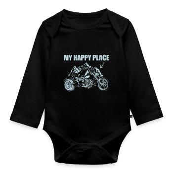 Trike - Organic Longsleeve Baby Bodysuit - black - Front