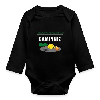 Überleben: AN - Camping! - Baby Bio-Langarm-Body - Schwarz - Vorne