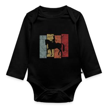 Dressage Équitation Cavaliers de dressage Équitation Équitation - Body Bébé bio manches longues - noir - Devant