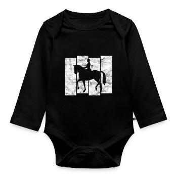 Dressage Équitation Cavaliers de dressage Équitation Équitation - Body Bébé bio manches longues - noir - Devant