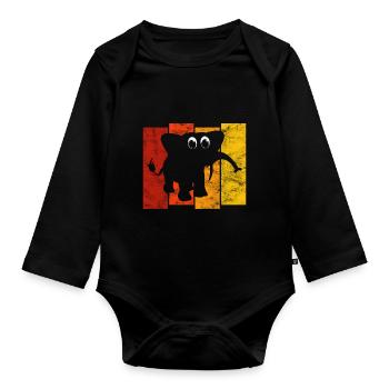 Eléphant éléphant pour enfants - Body Bébé bio manches longues - noir - Devant