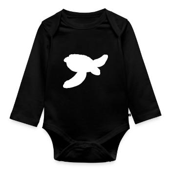 Wasserschildkröte Umriss - Baby Bio-Langarm-Body - Schwarz - Vorne