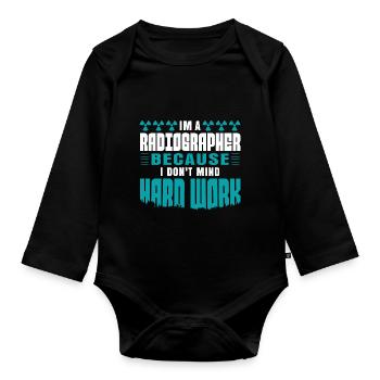 I'm the radiographer I make the rules - Baby Bio-Langarm-Body - Schwarz - Vorne