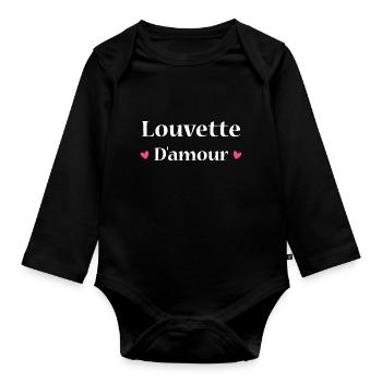 Louvette d'amour - Body Bébé bio manches longues - noir - Devant