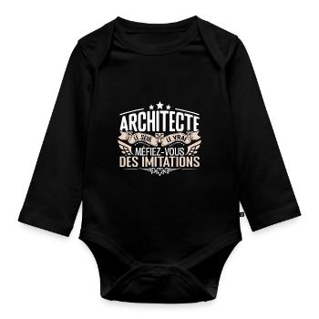Architecte le seul Architecte le vrai Architecte - Body Bébé bio manches longues - noir - Devant