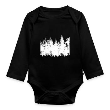 Contour de la forêt - Body Bébé bio manches longues - noir - Devant