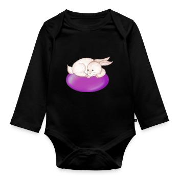 Osterhase - Baby Bio-Langarm-Body - Schwarz - Vorne