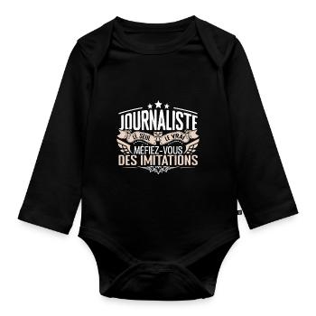 Journaliste le seul Journaliste le vrai Journalist - Body Bébé bio manches longues - noir - Devant