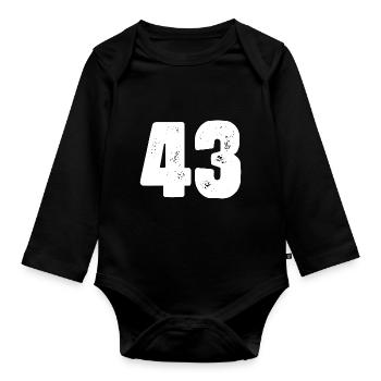 43 Maillot numéro - Body Bébé bio manches longues - noir - Devant