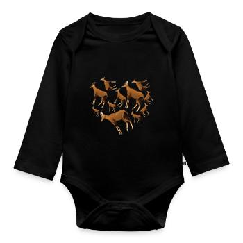 Herz Antilope - Baby Bio-Langarm-Body - Schwarz - Vorne