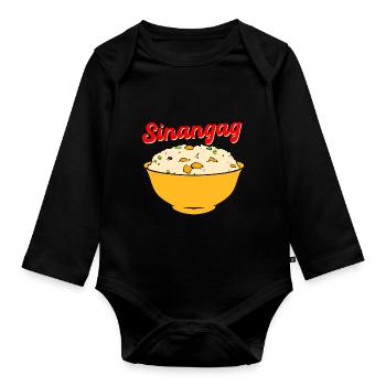 Philippines - Sinangag - Organic Longsleeve Baby Bodysuit - black - Front