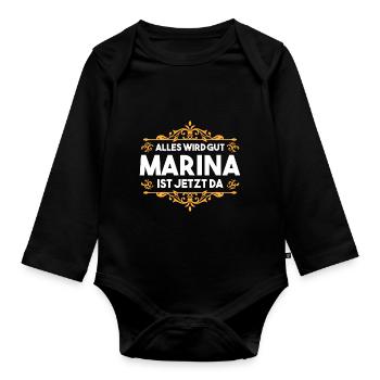 Marina - Baby Bio-Langarm-Body - Schwarz - Vorne