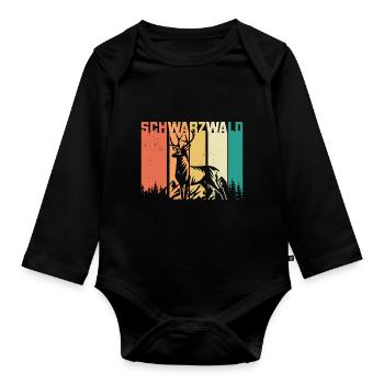 Fille de la Forêt-Noire Bollenhut Femmes - Body Bébé bio manches longues - noir - Devant