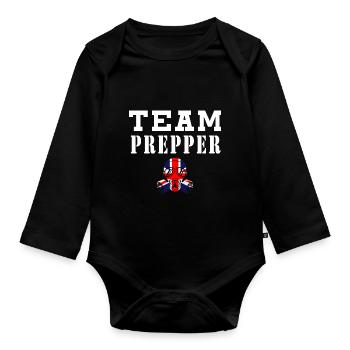 Team Prepper - Organic Longsleeve Baby Bodysuit - black - Front