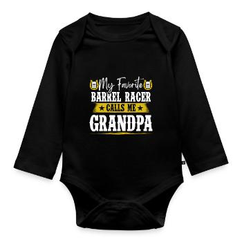 My Favorite Barrel Racer Grandfather Rodeo Barrel - Baby Bio-Langarm-Body - Schwarz - Vorne