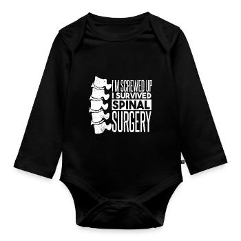 Chirurgie de la colonne vertébrale - Body Bébé bio manches longues - noir - Devant