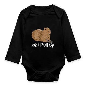 Ok ich ziehe hoch - Baby Bio-Langarm-Body - Schwarz - Vorne