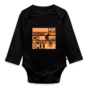 Fahrrad BMX - Baby Bio-Langarm-Body - Schwarz - Vorne