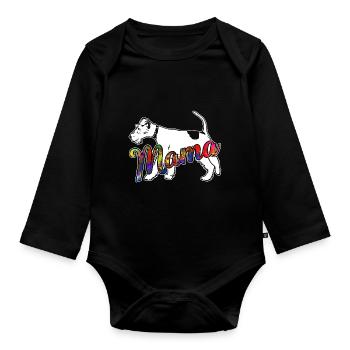 Wire Fox Terrier Wire Fox Terrier Mama - Organic Longsleeve Baby Bodysuit - black - Front