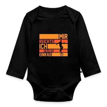 Kunstrad Fahrrad Einrad - Baby Bio-Langarm-Body - Schwarz - Vorne