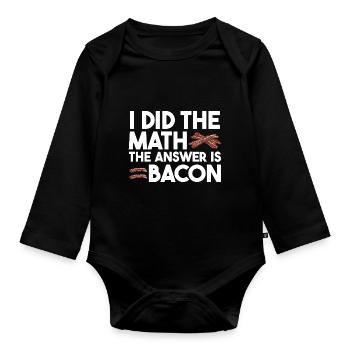 J’ai le calcul La réponse est le bacon - Body Bébé bio manches longues - noir - Devant