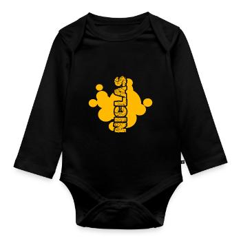 Geschenk für Niclas - Baby Bio-Langarm-Body - Schwarz - Vorne