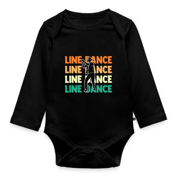 Danseur de danse en ligne - Body Bébé bio manches longues - noir - Devant