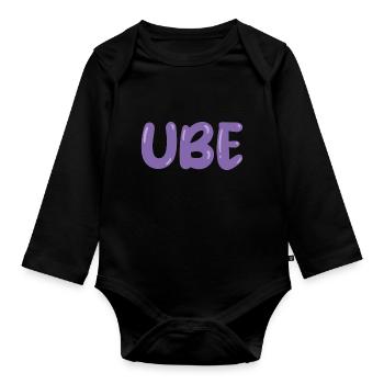Ube Food Design für stolze Pinoys - Baby Bio-Langarm-Body - Schwarz - Vorne